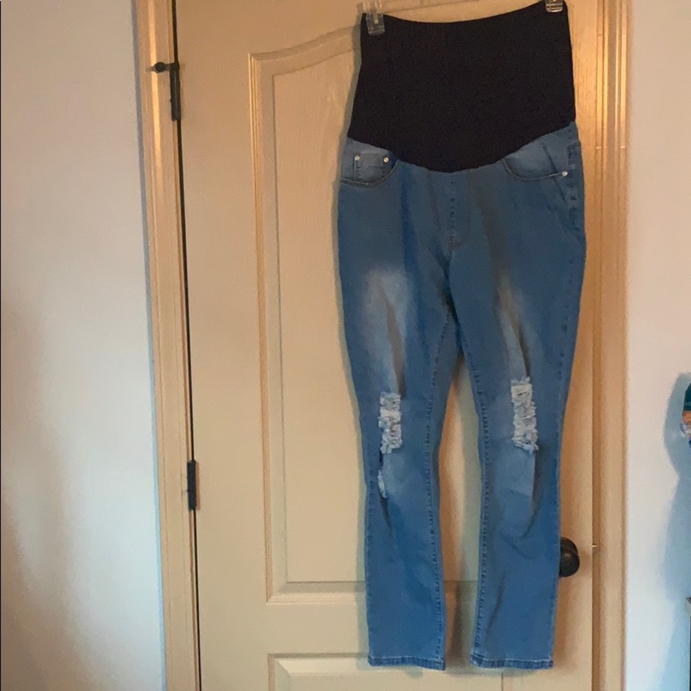 Maternity Ripped Jeans